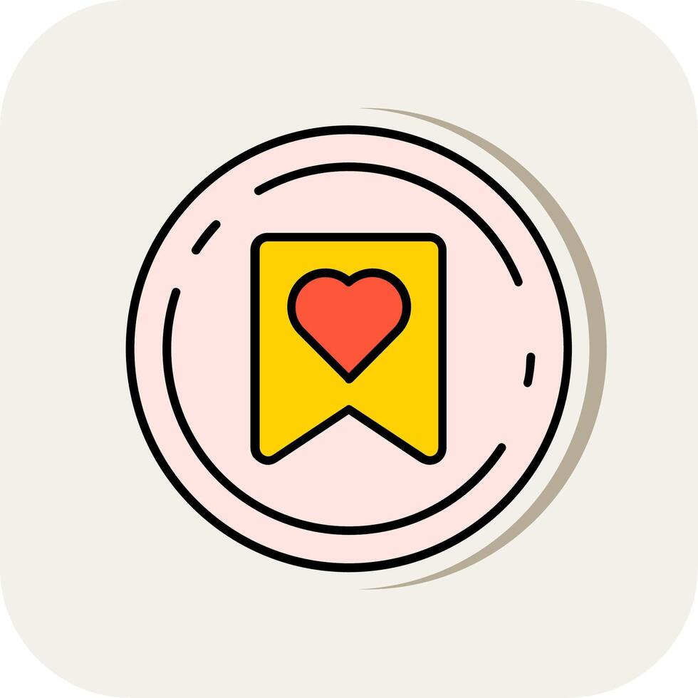 Favourite Line Filled White Shadow Icon vector