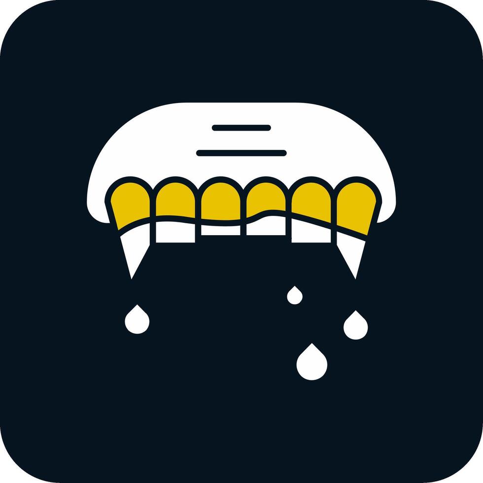 Teeth Glyph Two Color Icon vector