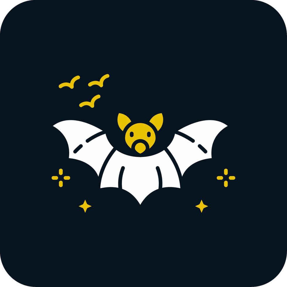 Bat Glyph Two Color Icon vector