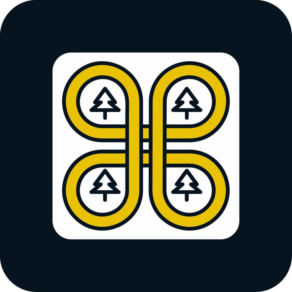 Overpass Glyph Two Color Icon vector