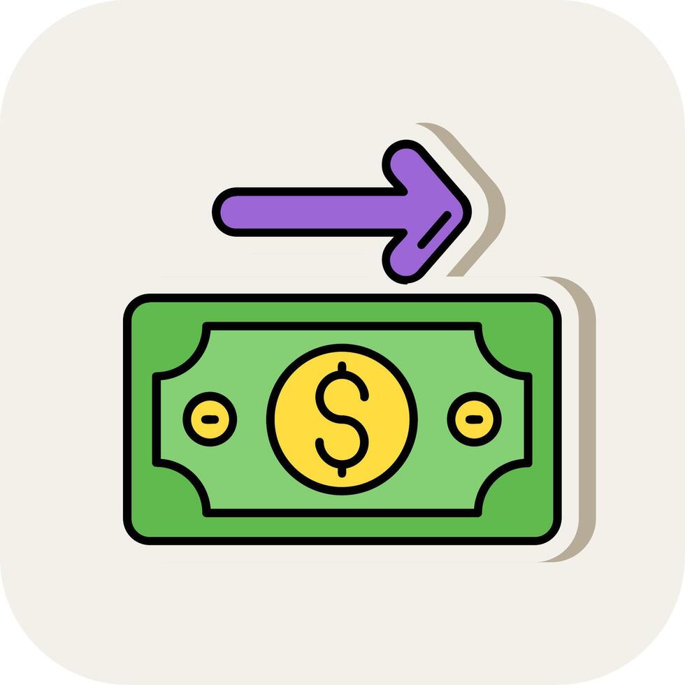 Payment Line Filled White Shadow Icon vector