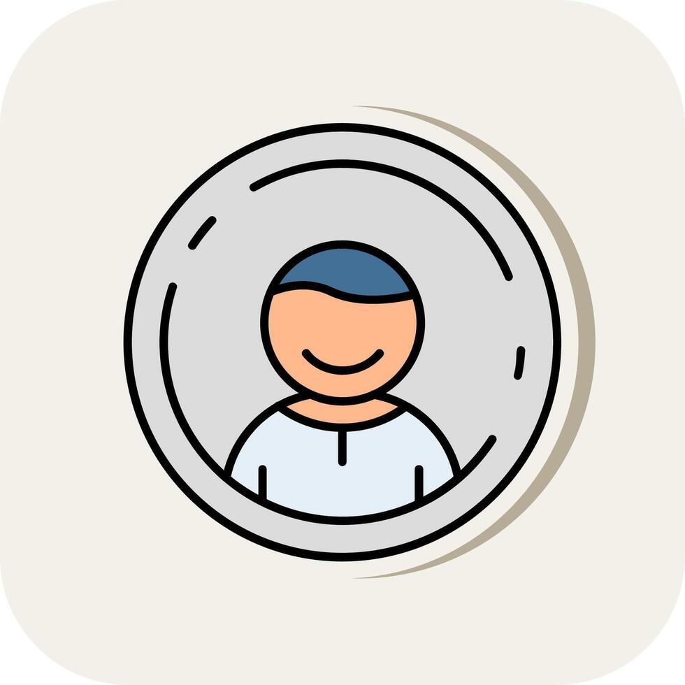 Profile Line Filled White Shadow Icon vector