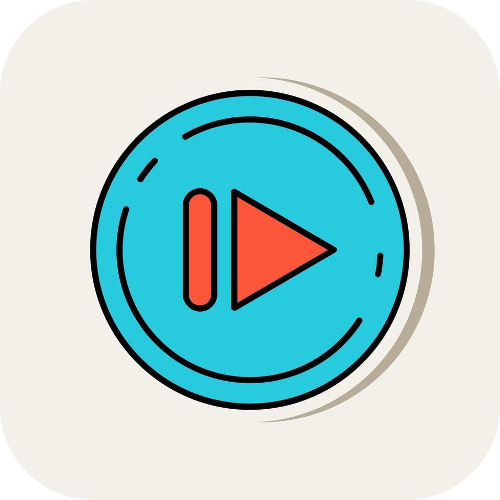 Next Line Filled White Shadow Icon vector