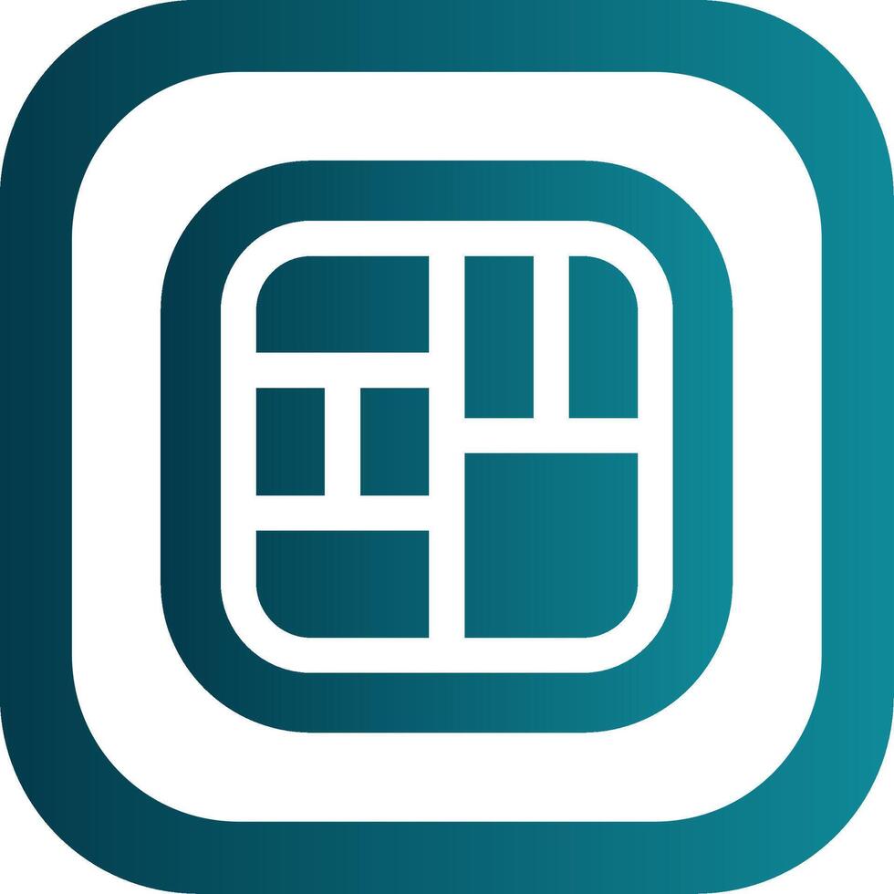 Layout Glyph Gradient Round Corner Icon vector