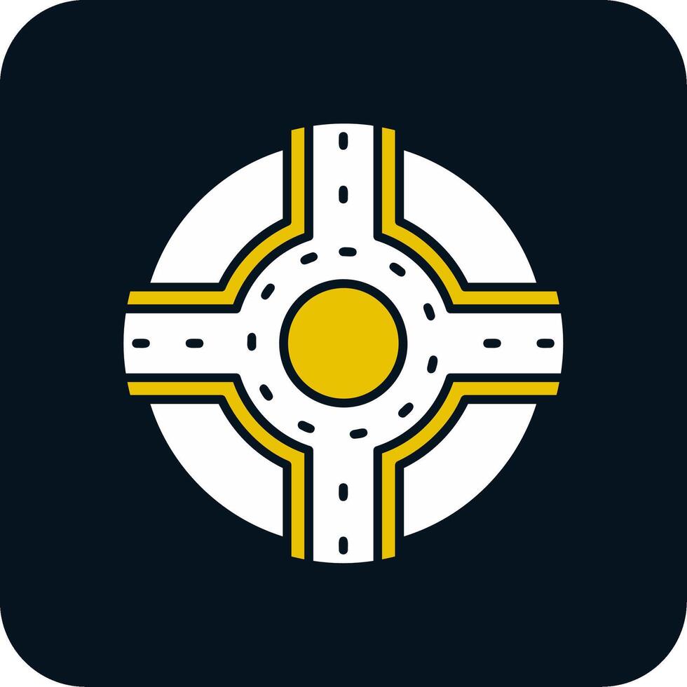 Roundabout Glyph Two Color Icon vector