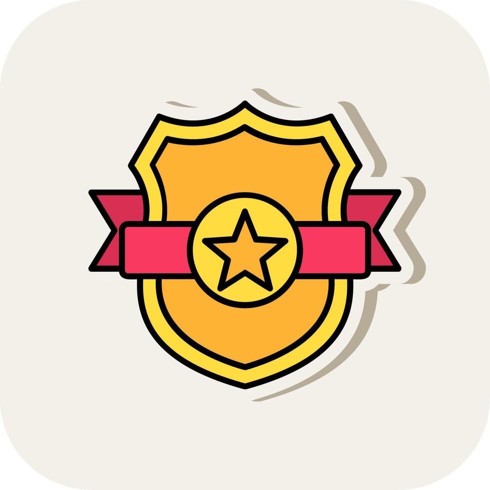 Shield Line Filled White Shadow Icon vector