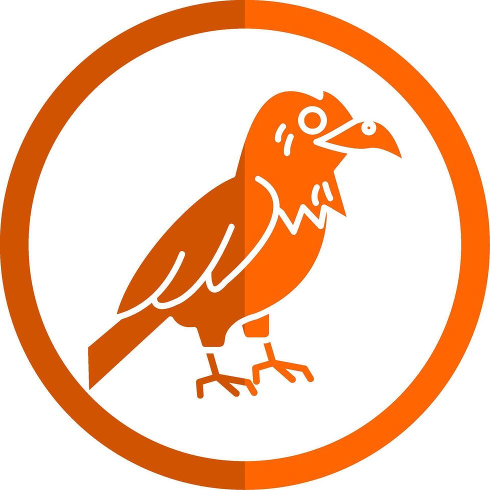 Raven Glyph Orange Circle Icon vector
