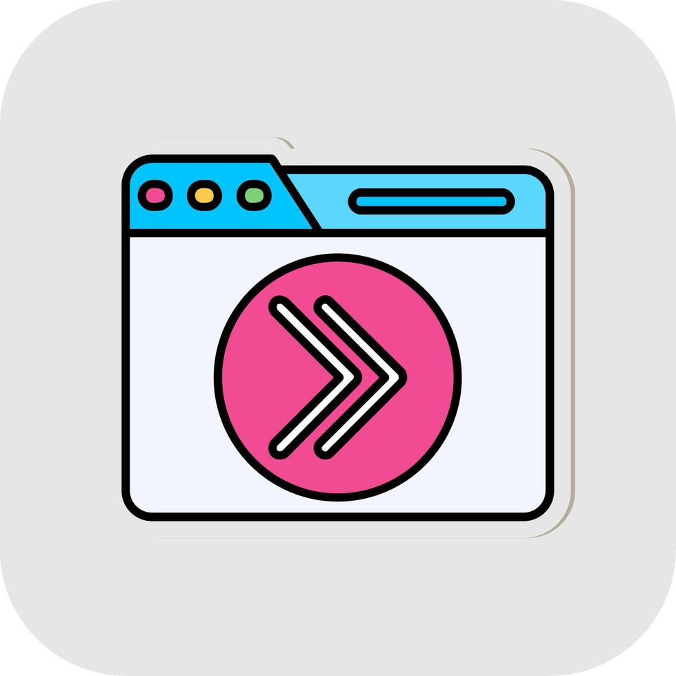 Next Line Filled White Shadow Icon vector