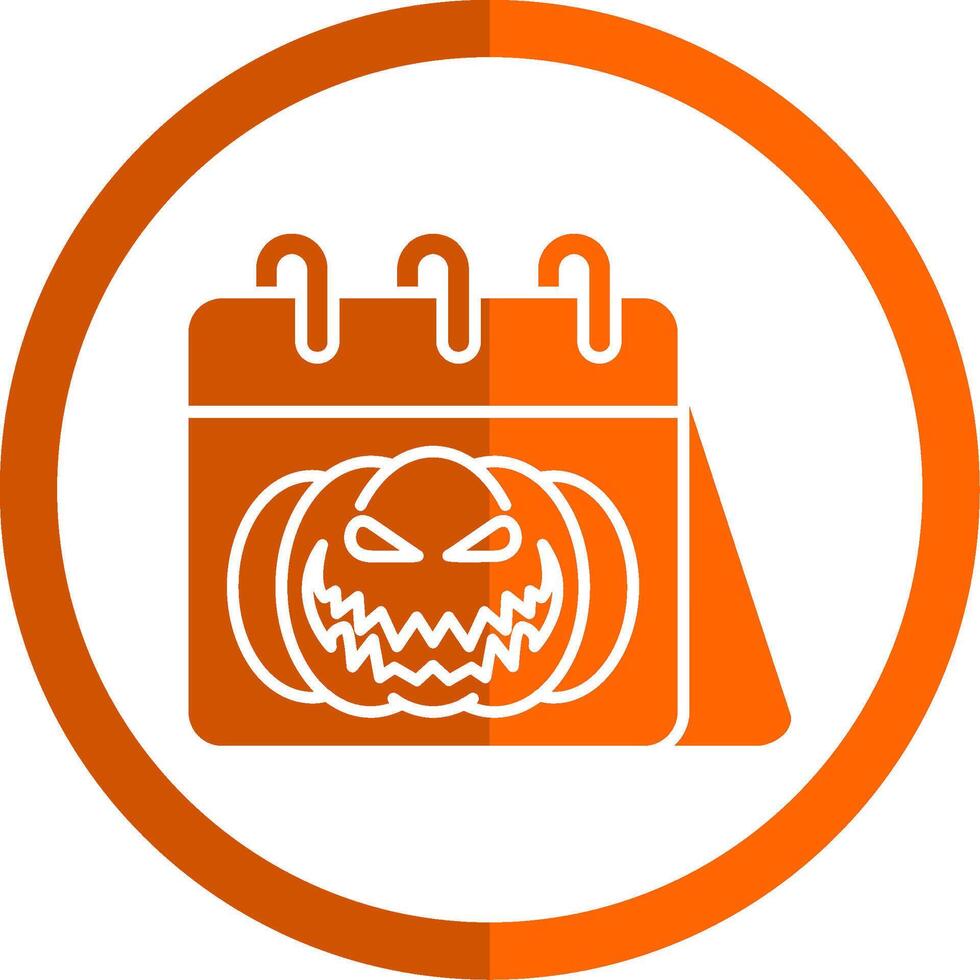 Halloween Glyph Orange Circle Icon vector