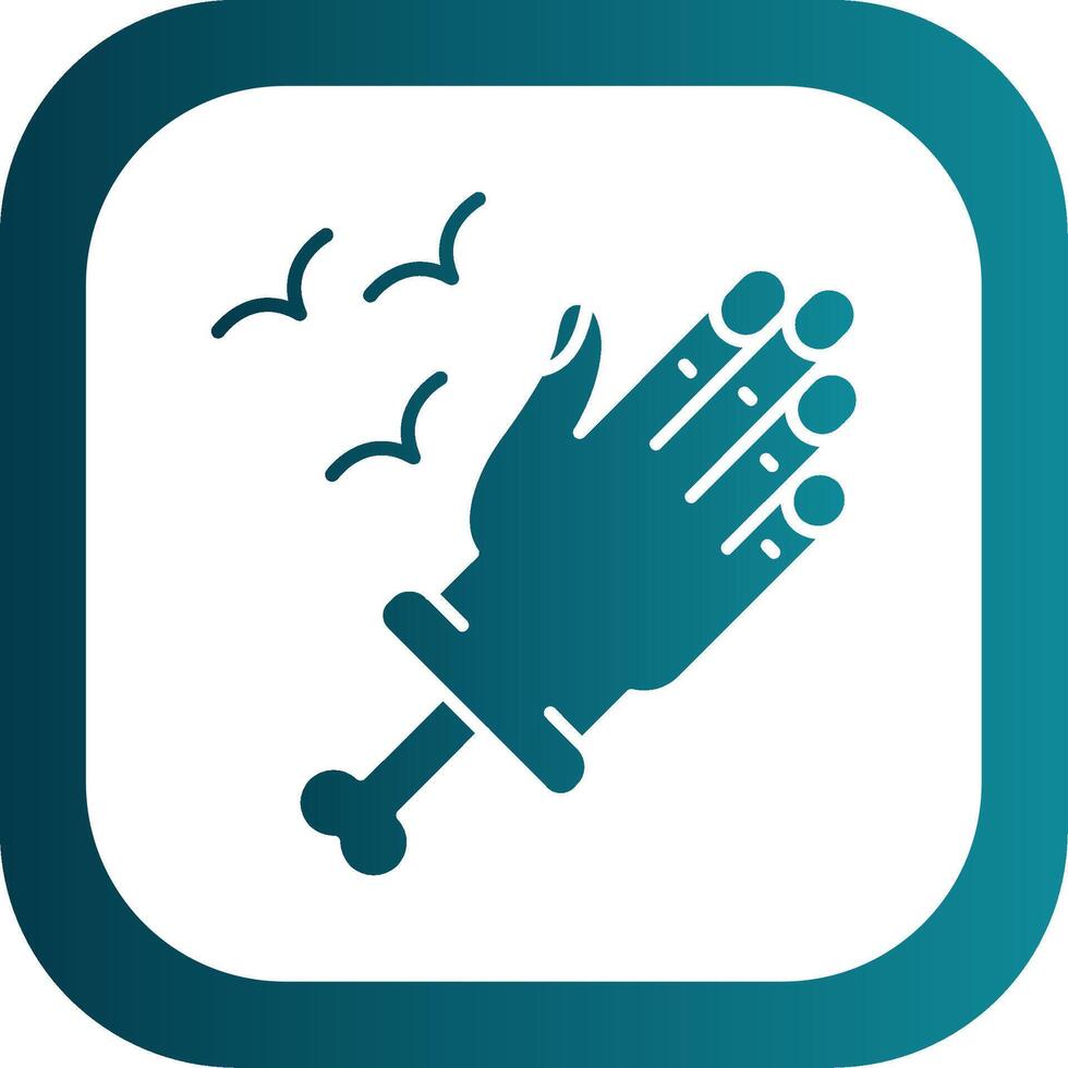 Hand Glyph Gradient Round Corner Icon vector