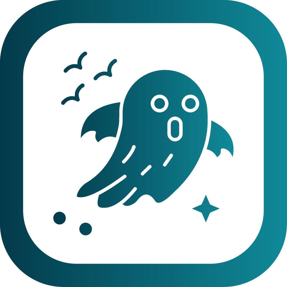 Ghost Glyph Gradient Round Corner Icon vector