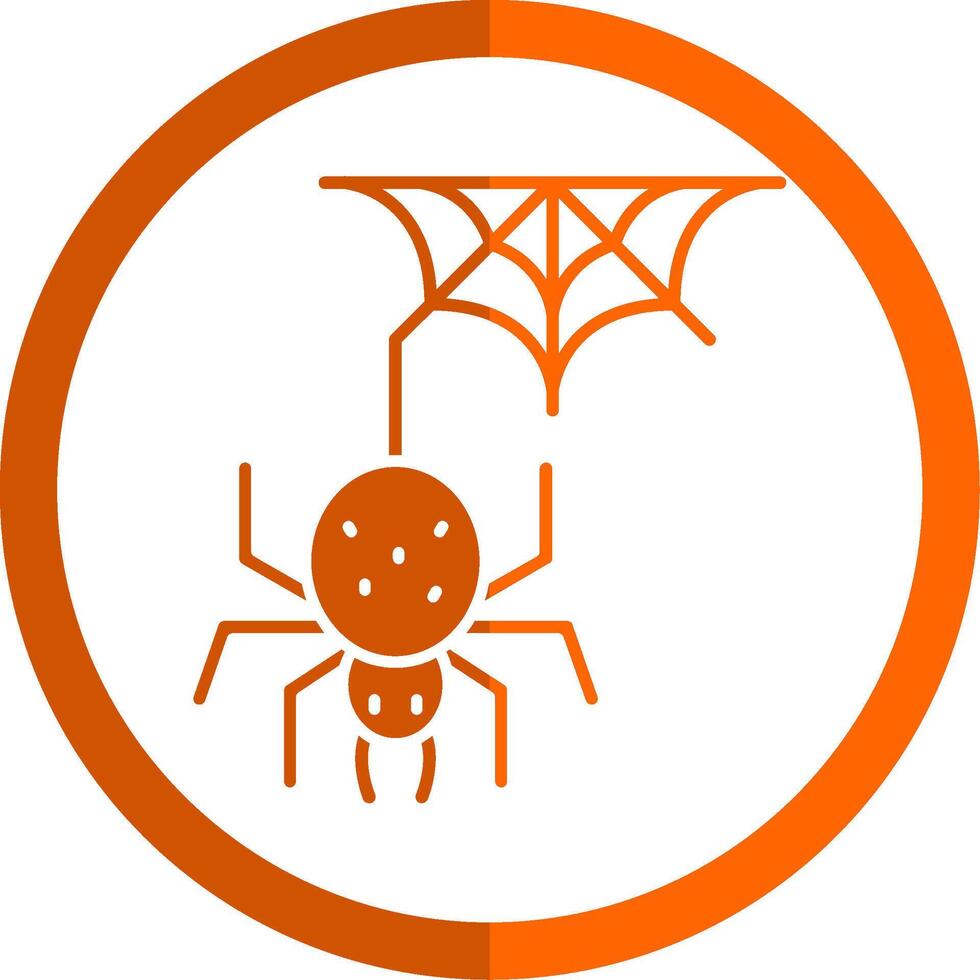 Spider Glyph Orange Circle Icon vector