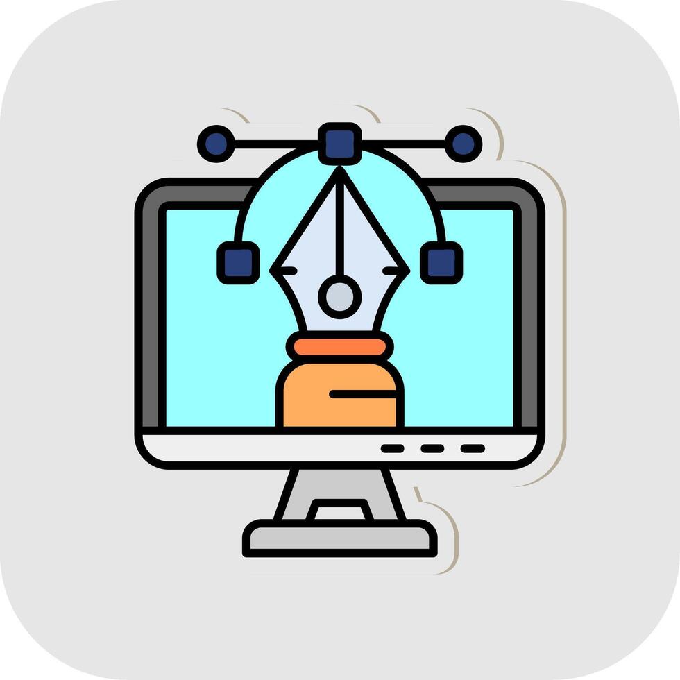 Vector Line Filled White Shadow Icon