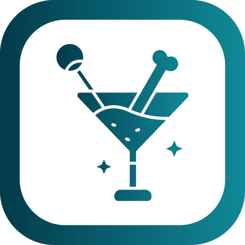 Drink Glyph Gradient Round Corner Icon vector