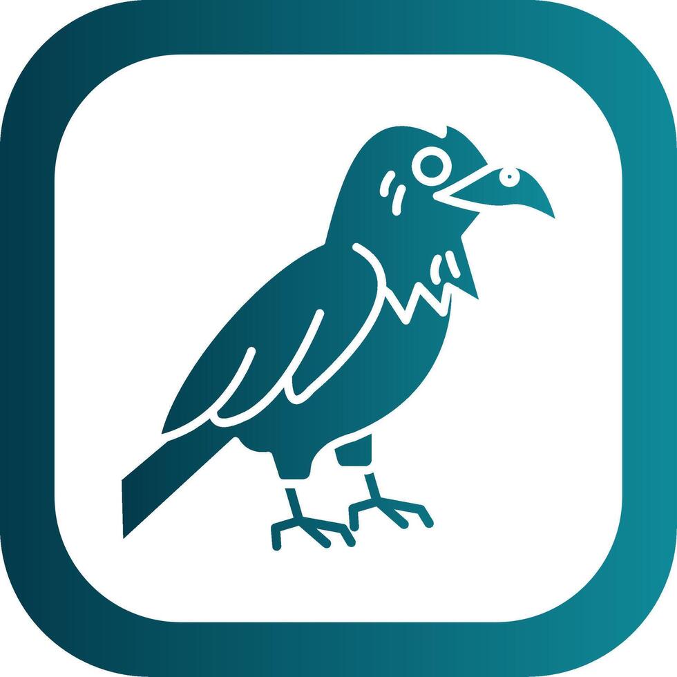 Raven Glyph Gradient Round Corner Icon vector