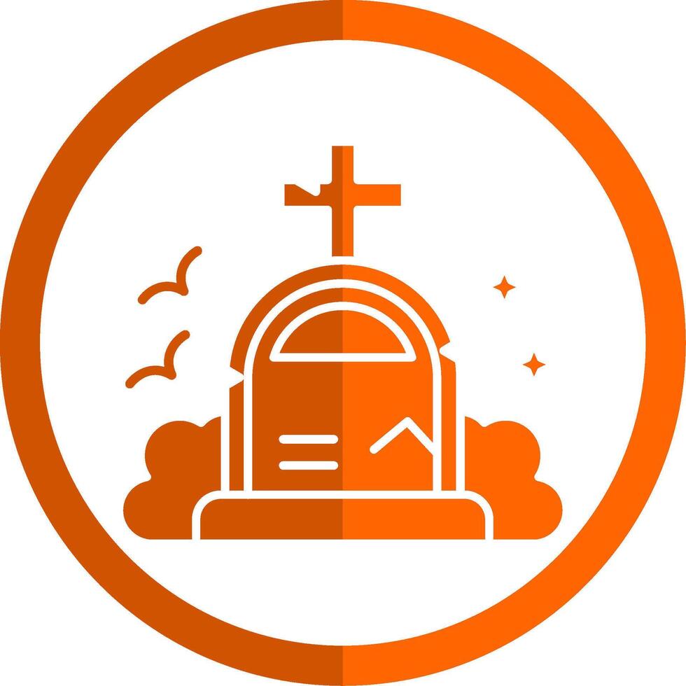 Grave Glyph Orange Circle Icon vector