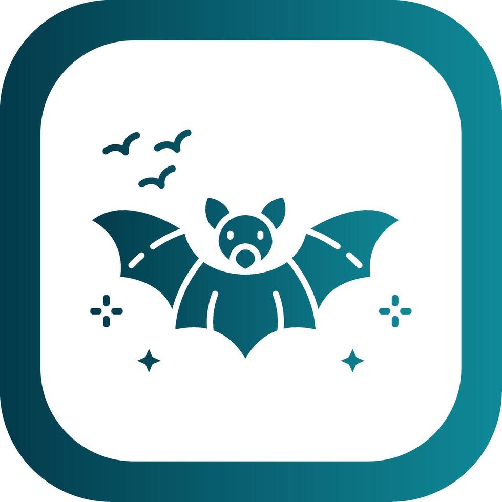 Bat Glyph Gradient Round Corner Icon vector