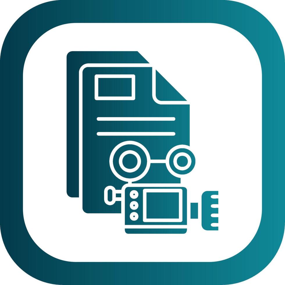 Video Glyph Gradient Round Corner Icon vector