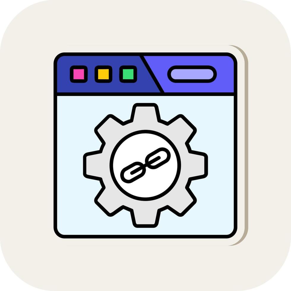 Backlink Line Filled White Shadow Icon vector