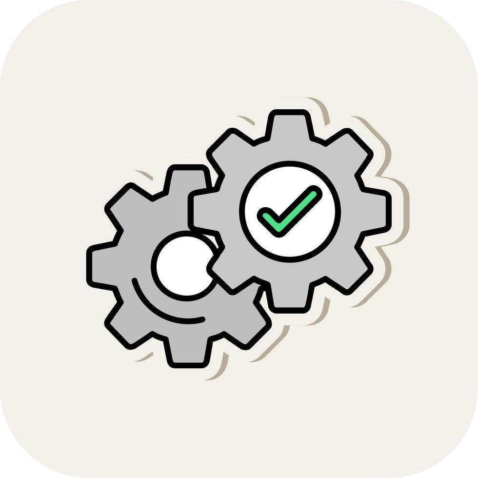 Setting Line Filled White Shadow Icon vector