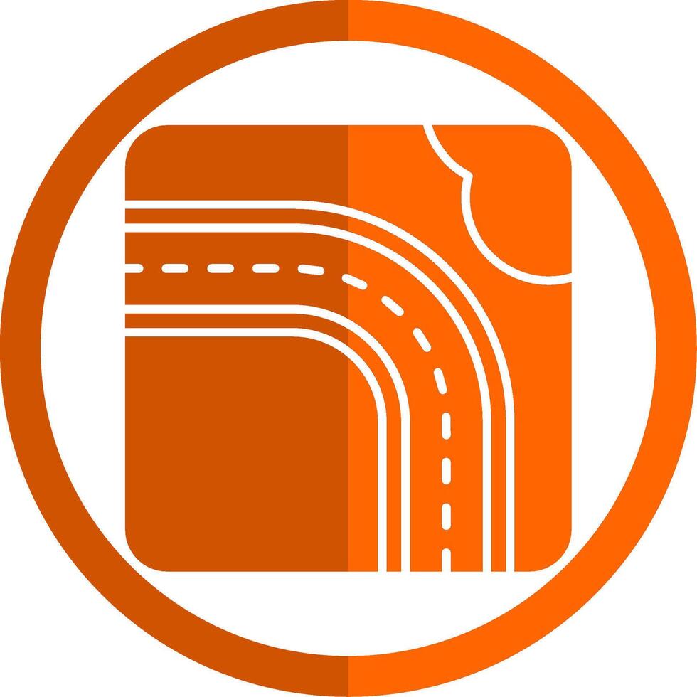 autopista glifo naranja circulo icono vector