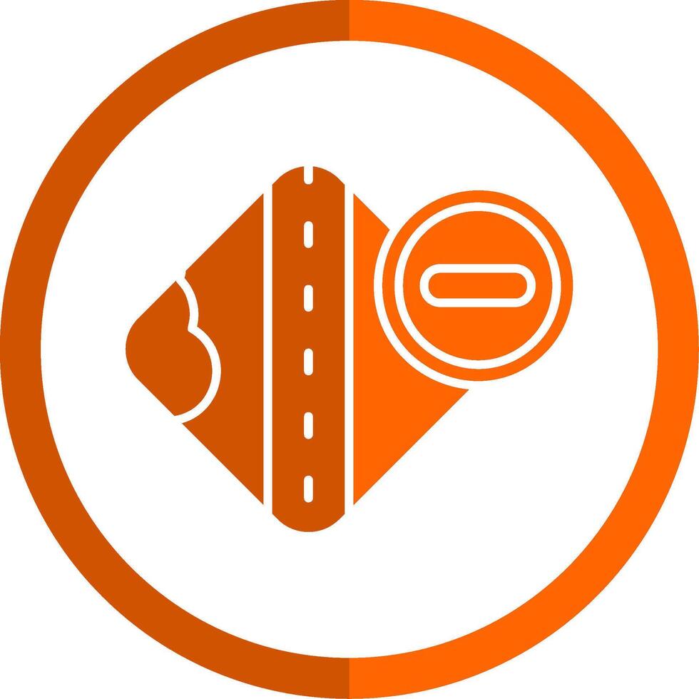 Block Glyph Orange Circle Icon vector