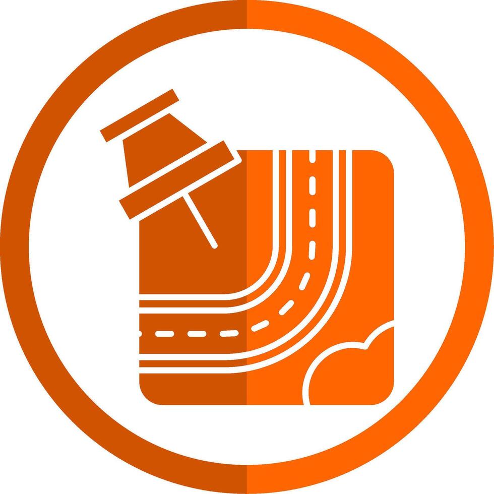 Mark Glyph Orange Circle Icon vector