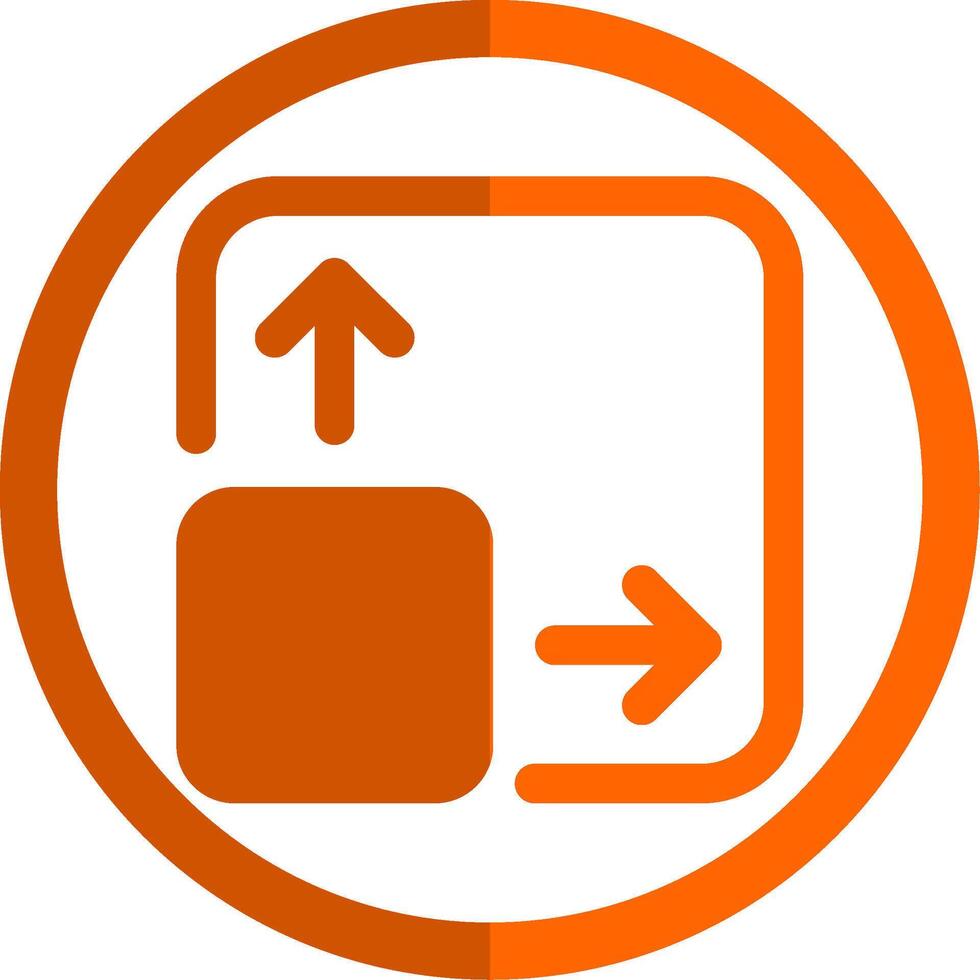 Expand Glyph Orange Circle Icon vector