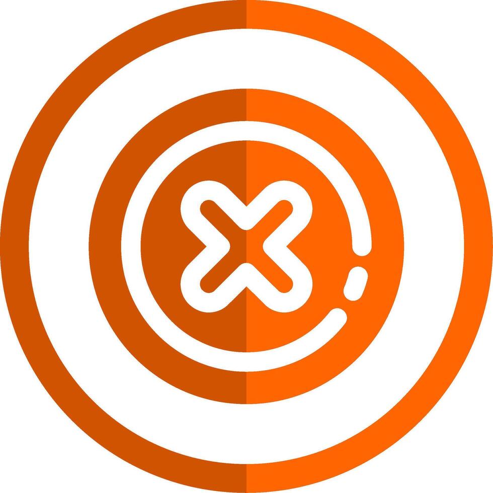 Delete2 Glyph Orange Circle Icon vector