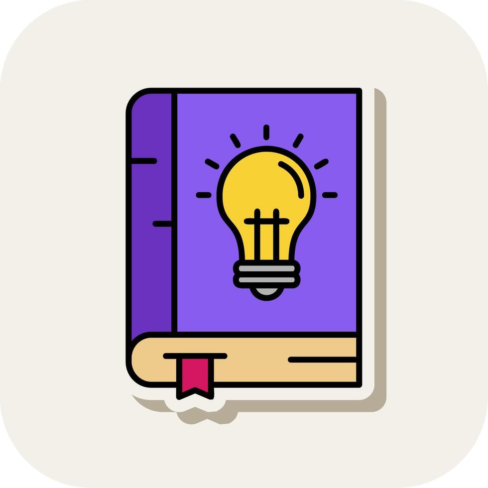 Knowledge Line Filled White Shadow Icon vector