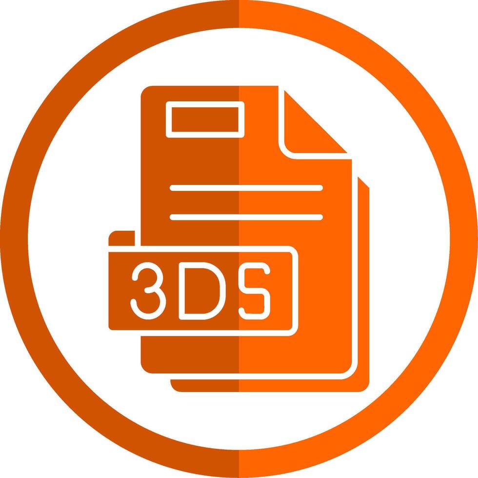 3ds glifo naranja circulo icono vector