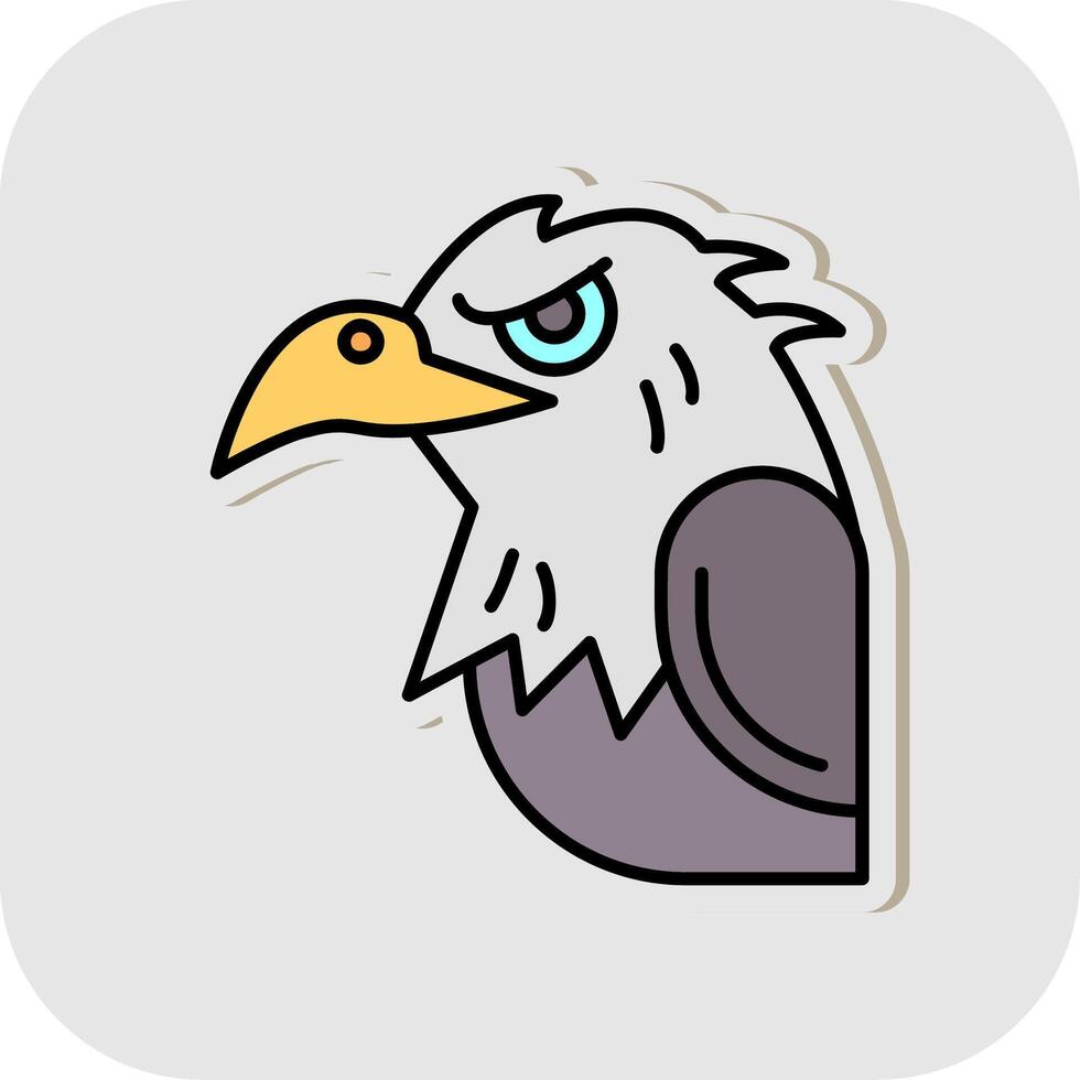 Eagle Line Filled White Shadow Icon vector