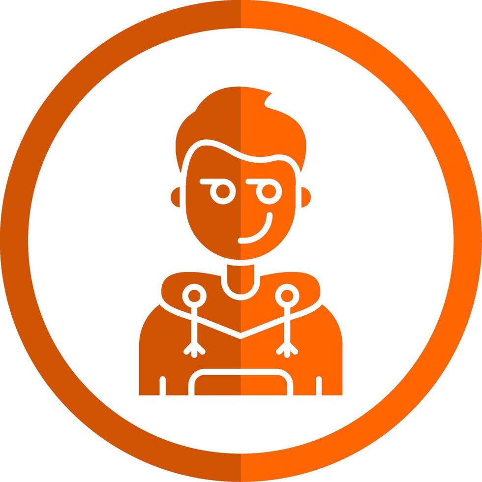 sonriendo glifo naranja circulo icono vector