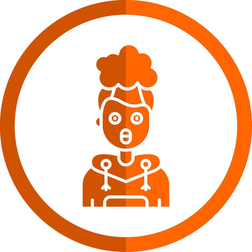 Exploding Glyph Orange Circle Icon vector
