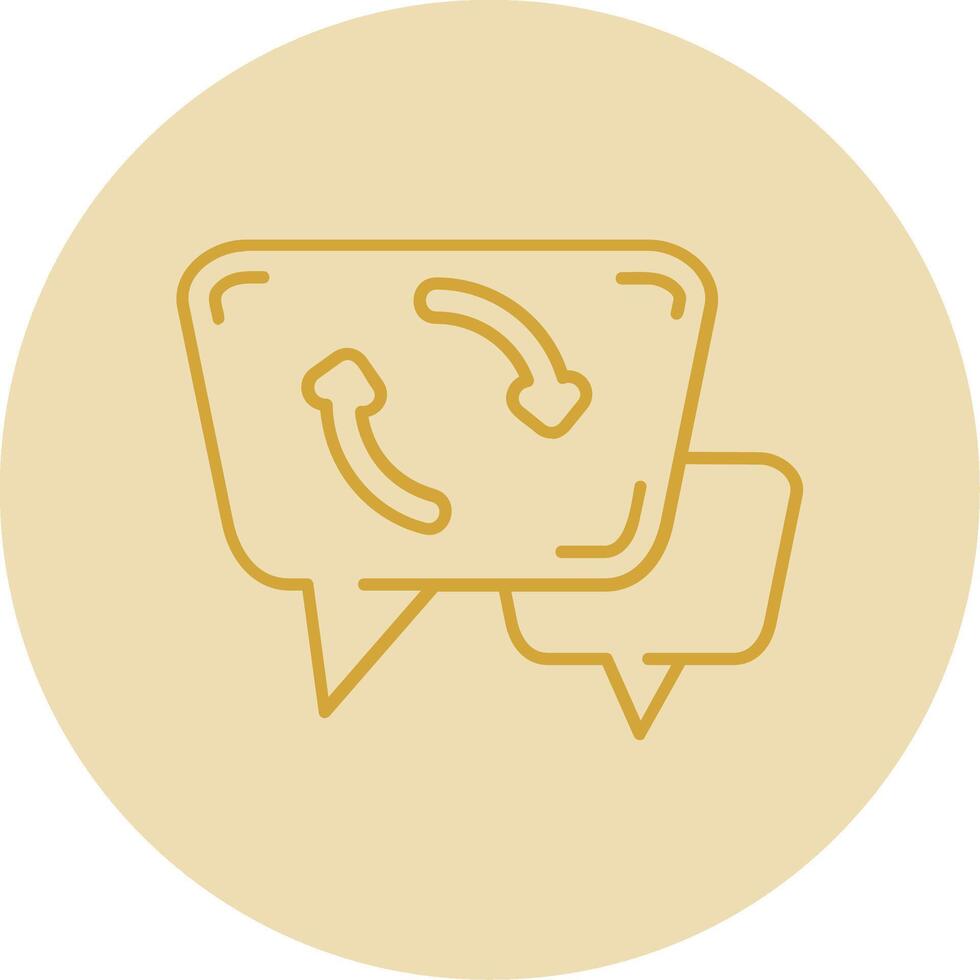 Syncing Line Yellow Circle Icon vector