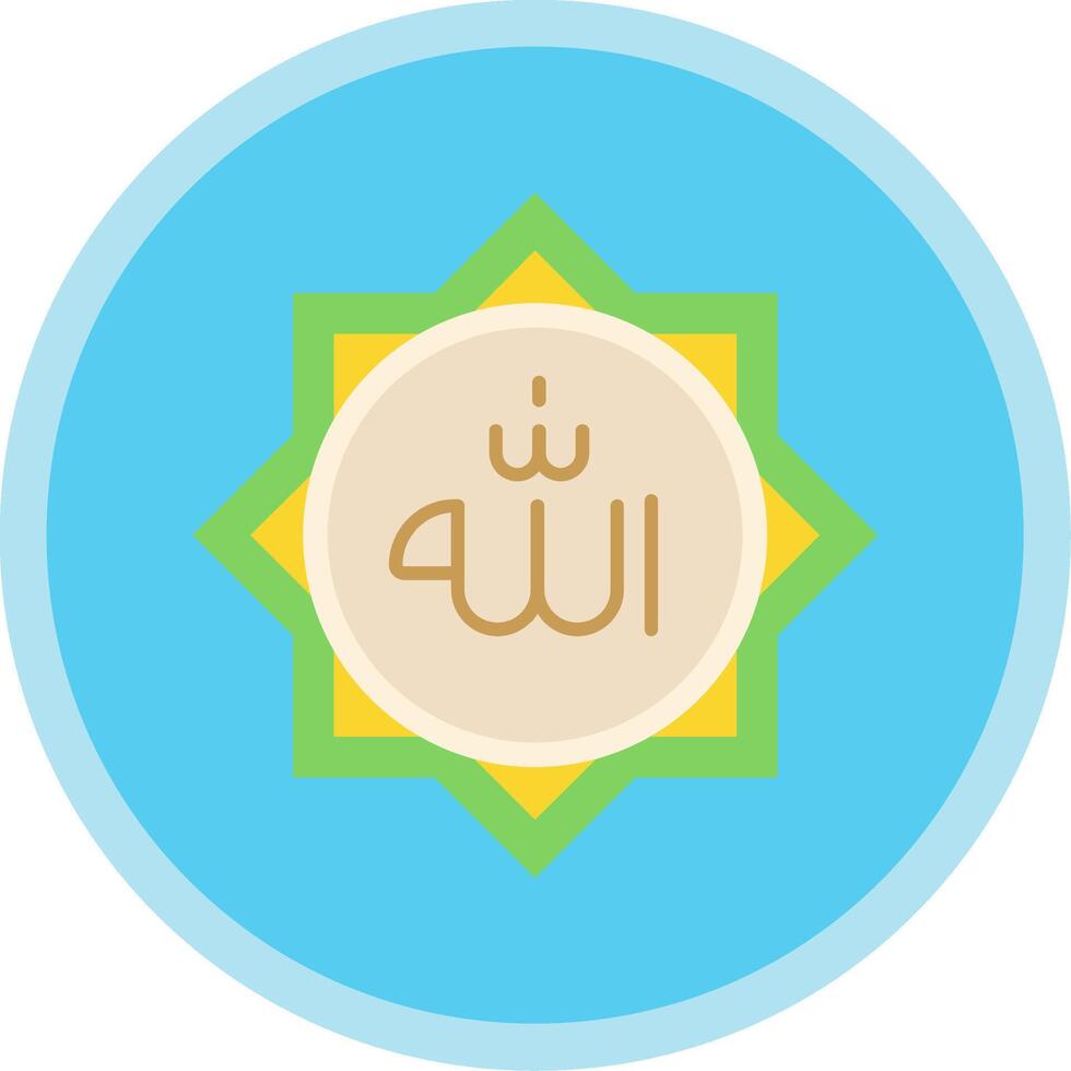 Allah Flat Multi Circle Icon vector