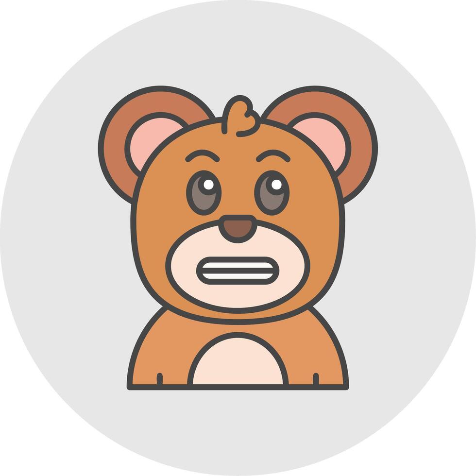 Shocked Line Filled Light Circle Icon vector