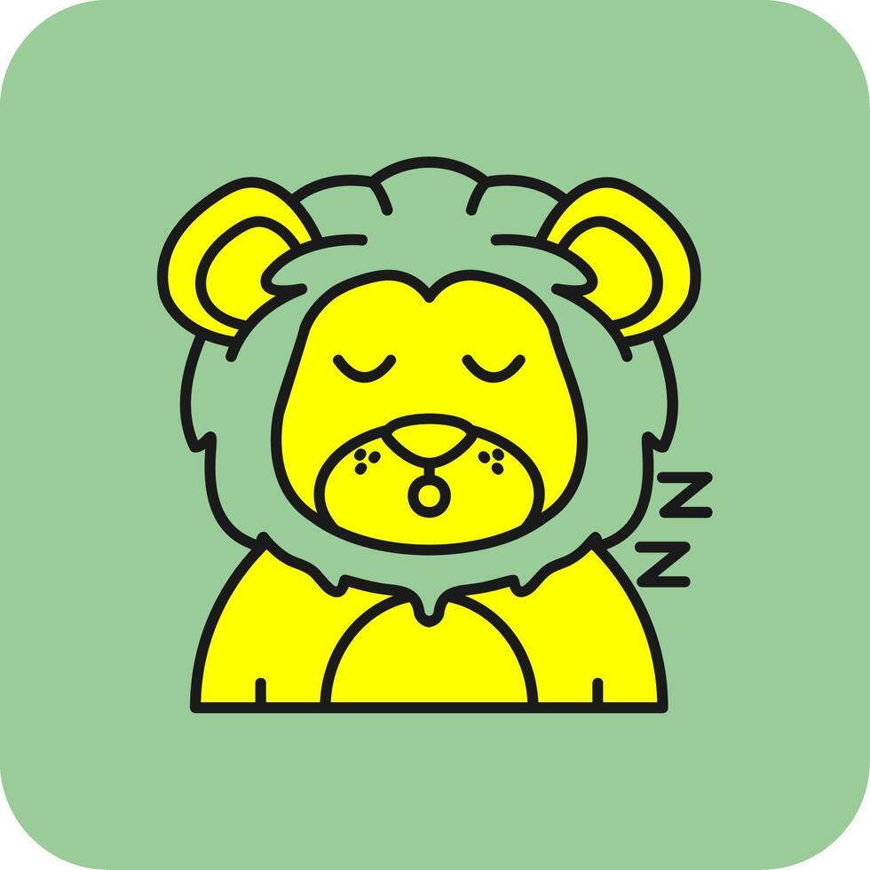 dormir lleno amarillo icono vector