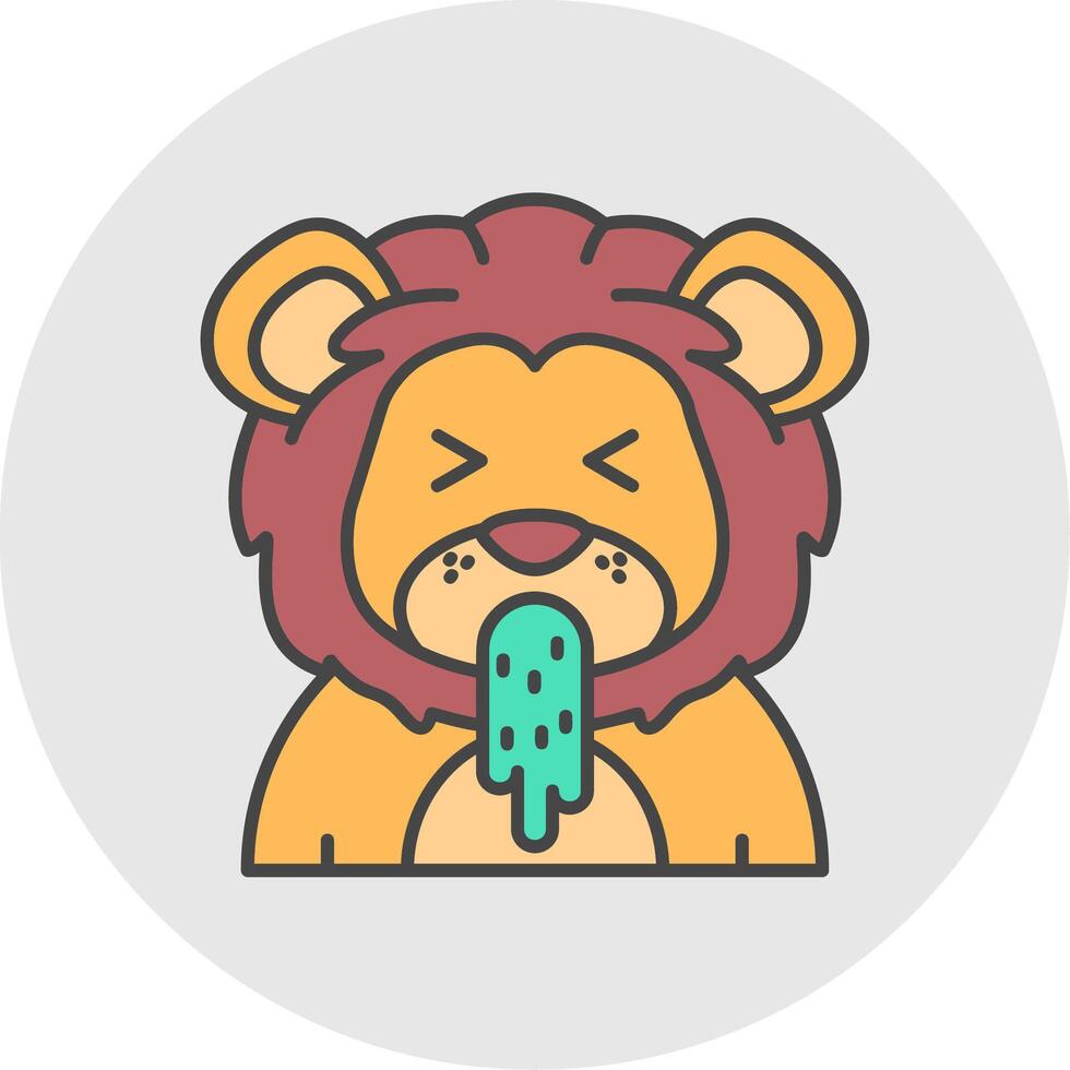 Vomit Line Filled Light Circle Icon vector