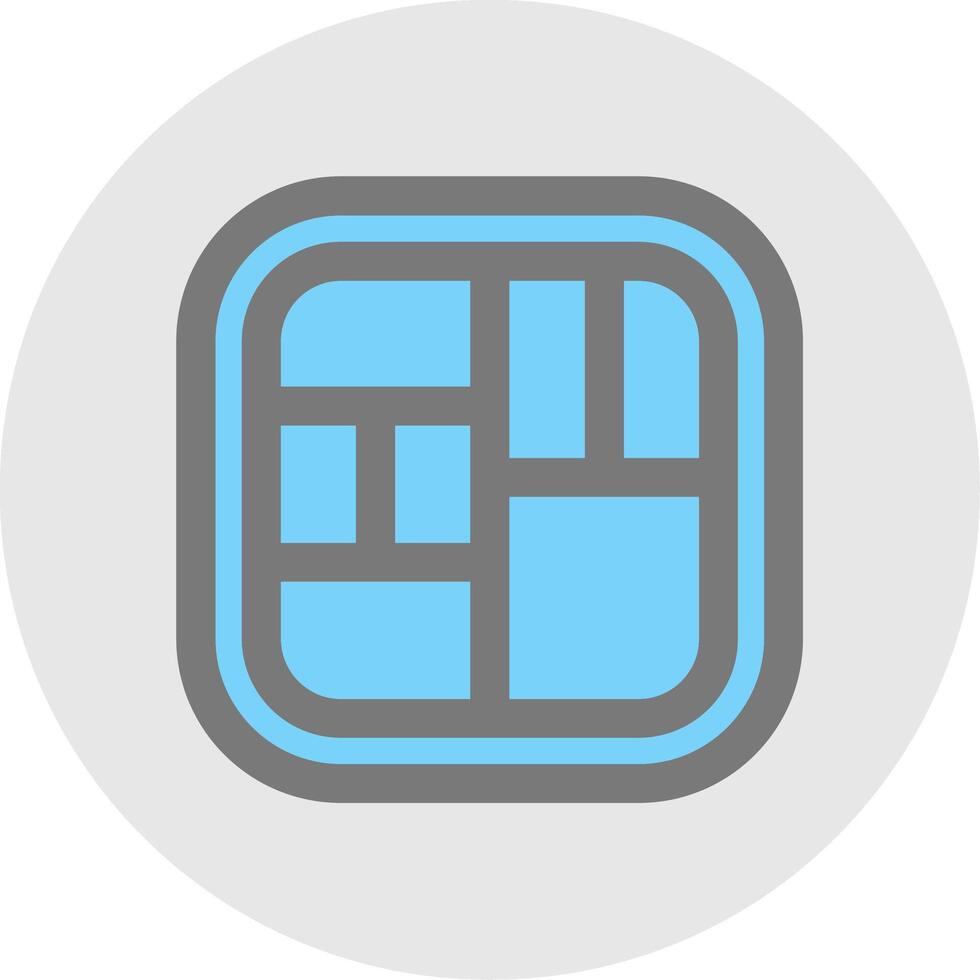 Layout Line Filled Light Circle Icon vector