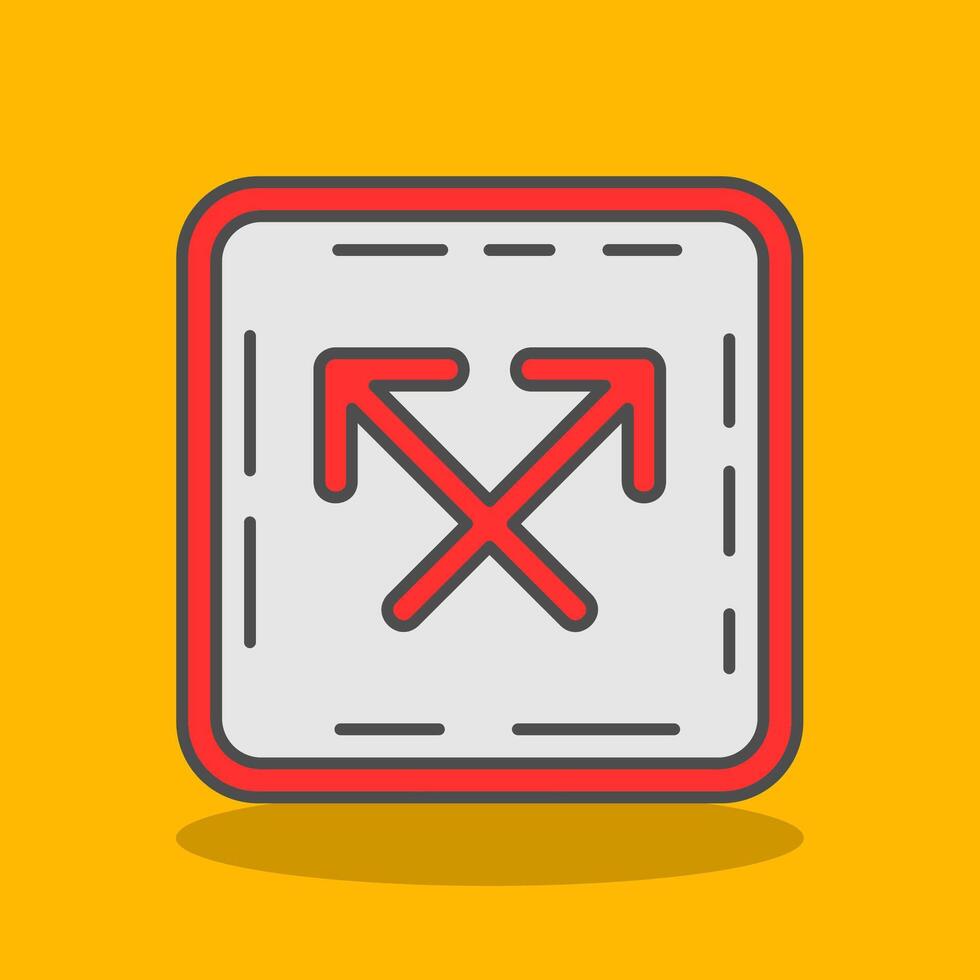 Intersect Filled Shadow Icon vector