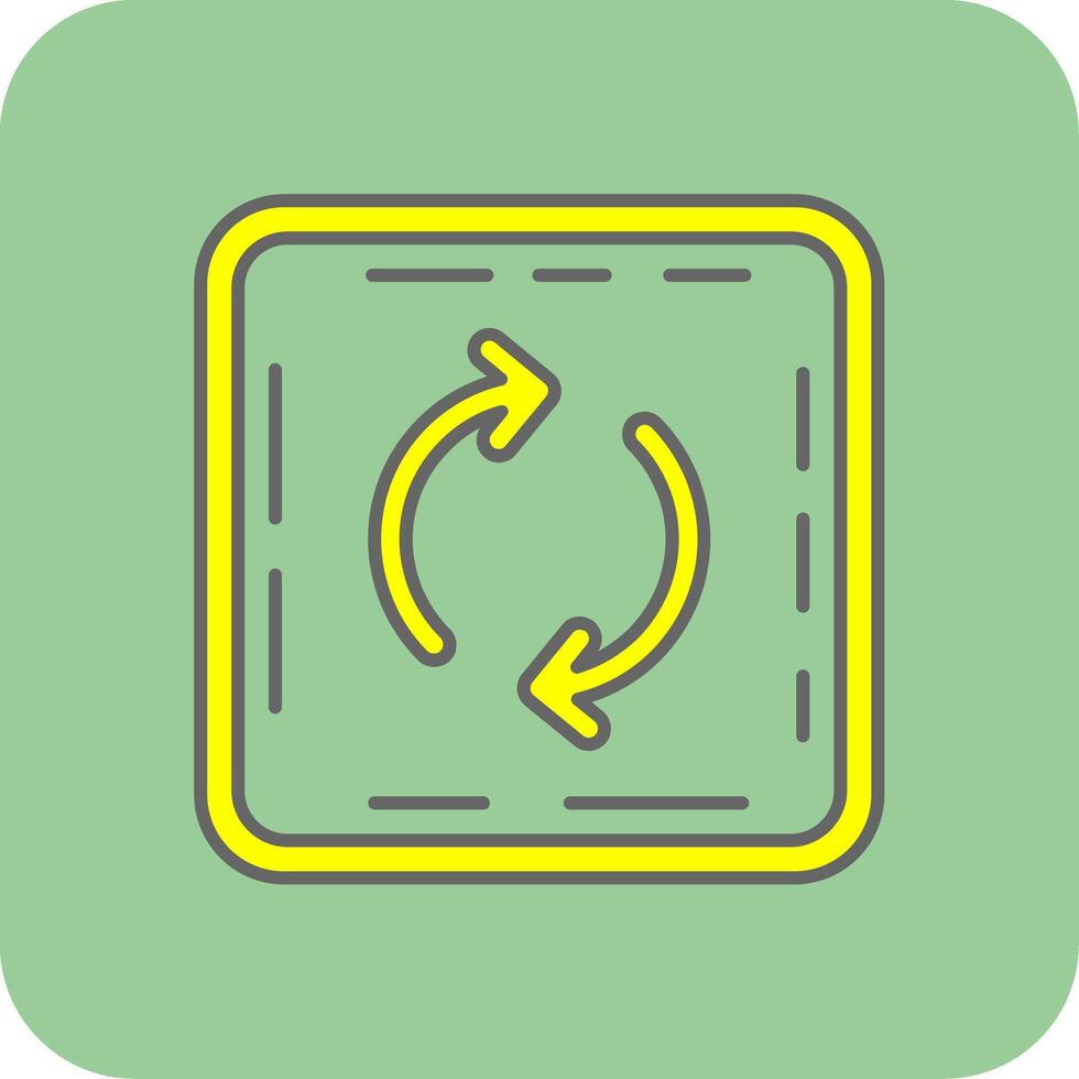 Loop Filled Yellow Icon vector