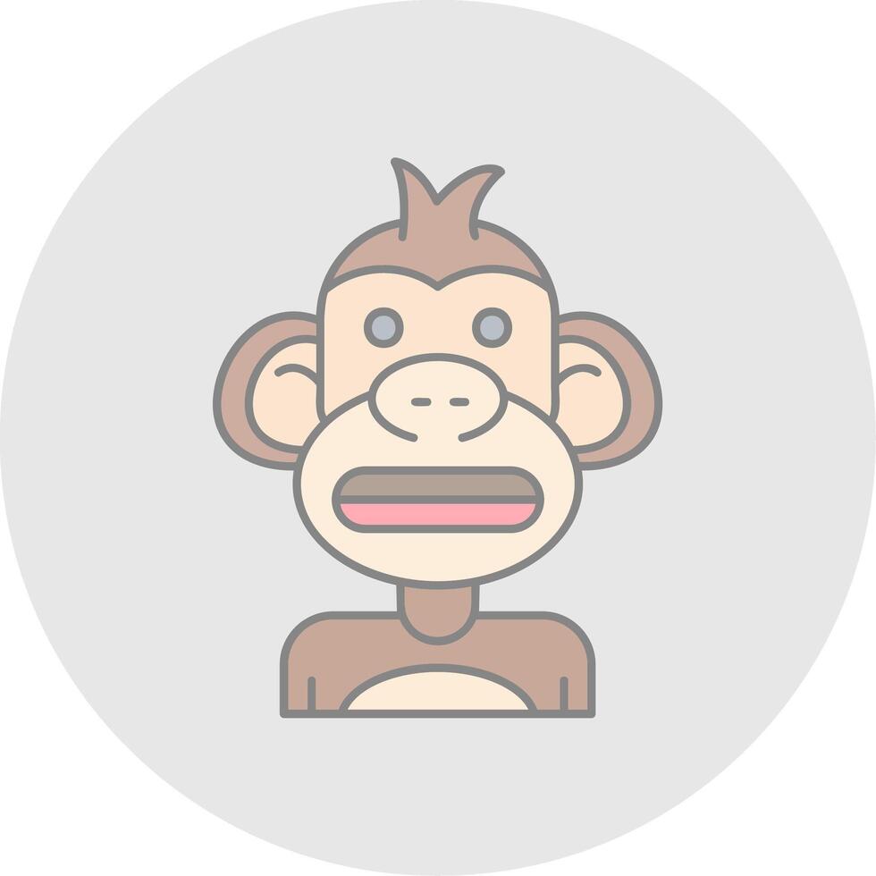 Shocked Line Filled Light Circle Icon vector