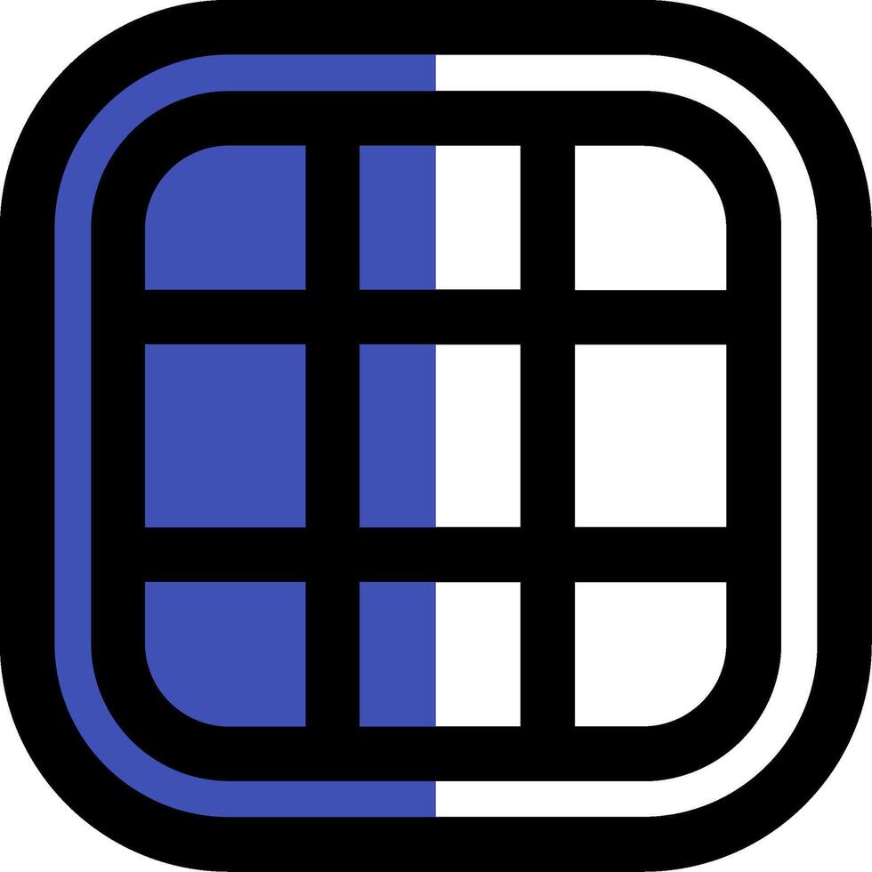 Layout Filled Half Cut Icon vector