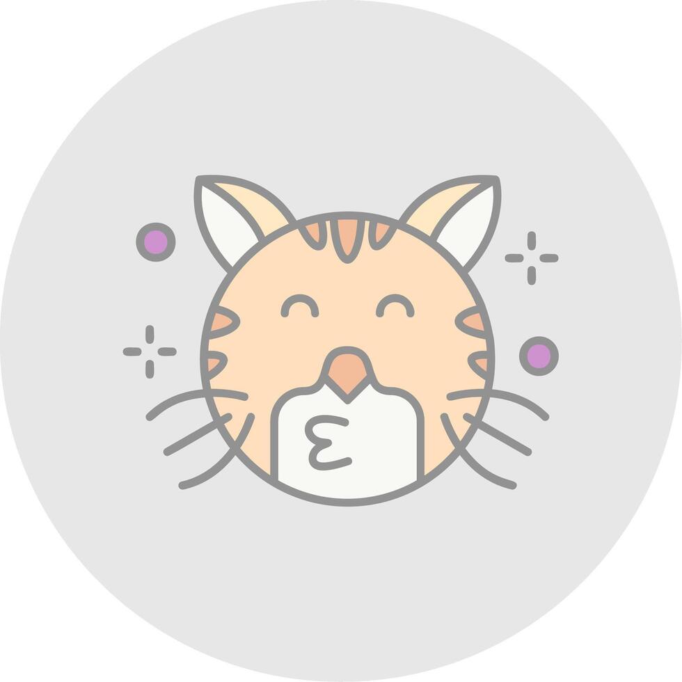 Kiss Line Filled Light Circle Icon vector