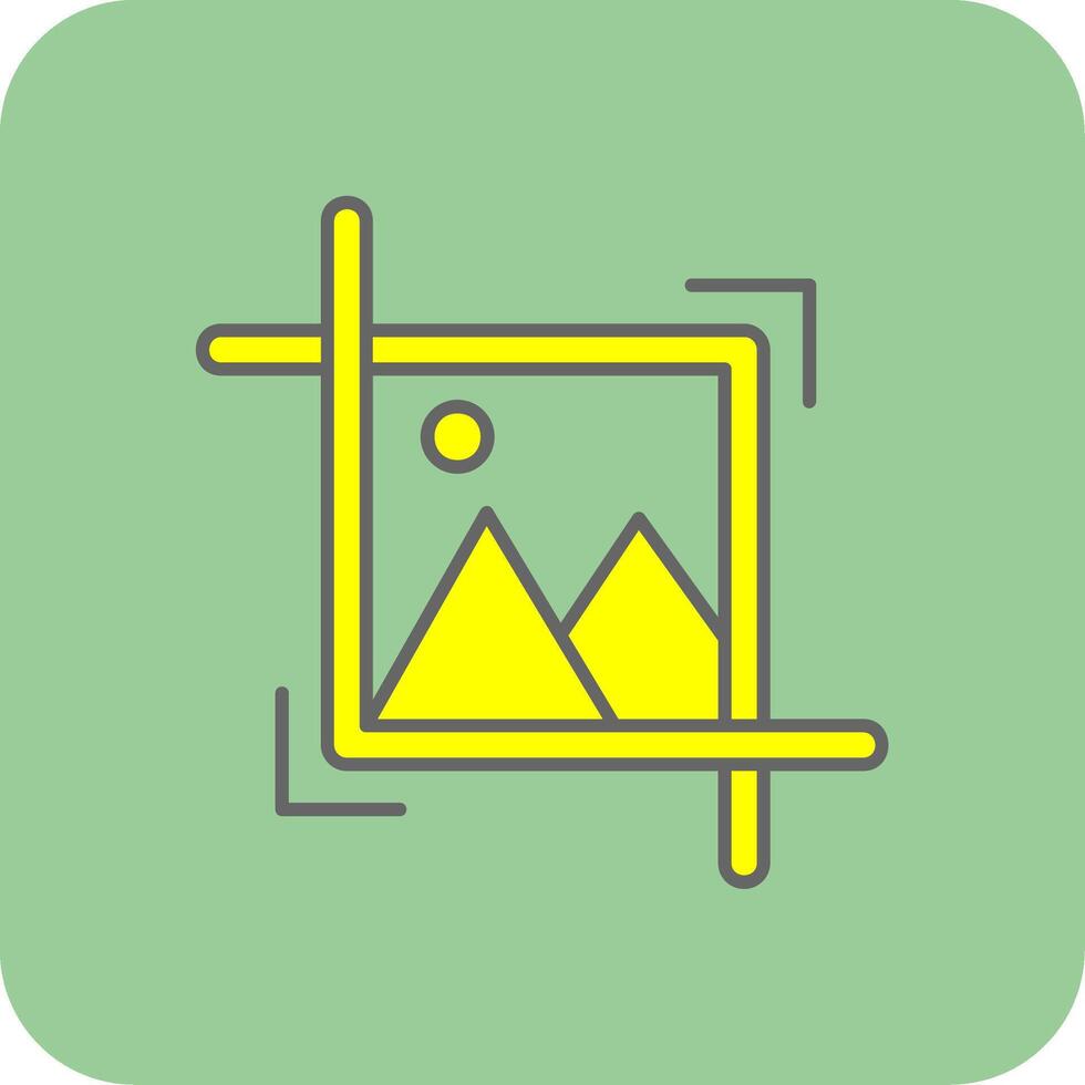 Crop Filled Yellow Icon vector