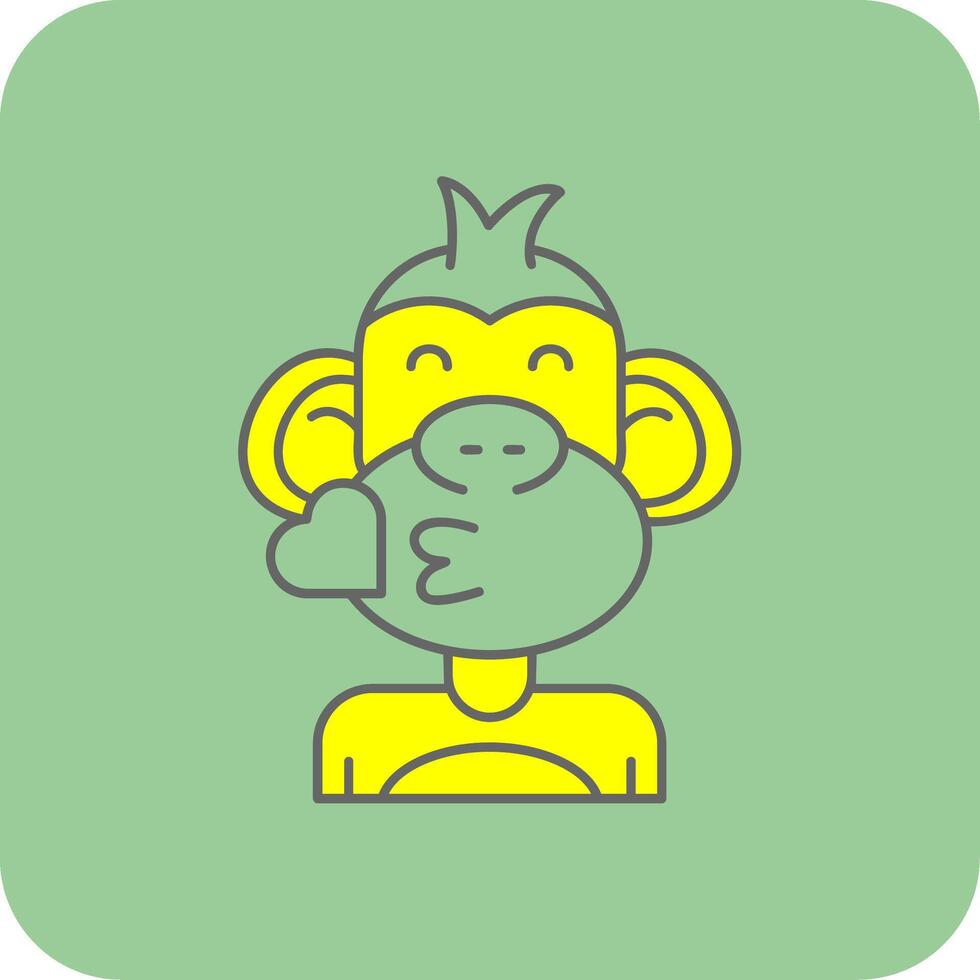 Kiss Filled Yellow Icon vector