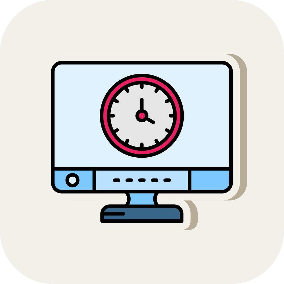 Time Line Filled White Shadow Icon vector