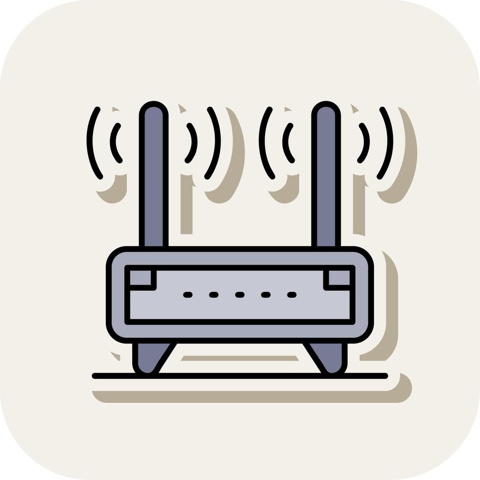 Router Line Filled White Shadow Icon vector