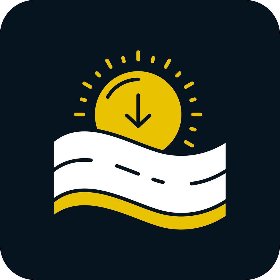 Sunset Glyph Two Color Icon vector